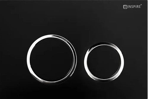 Modern dual round sink cutouts on black surface, Secasa Home kitchen or bathroom design