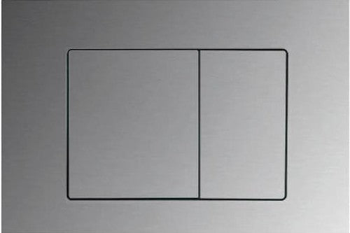 Modern brushed stainless steel dual flush toilet button plate for bathroom renovation