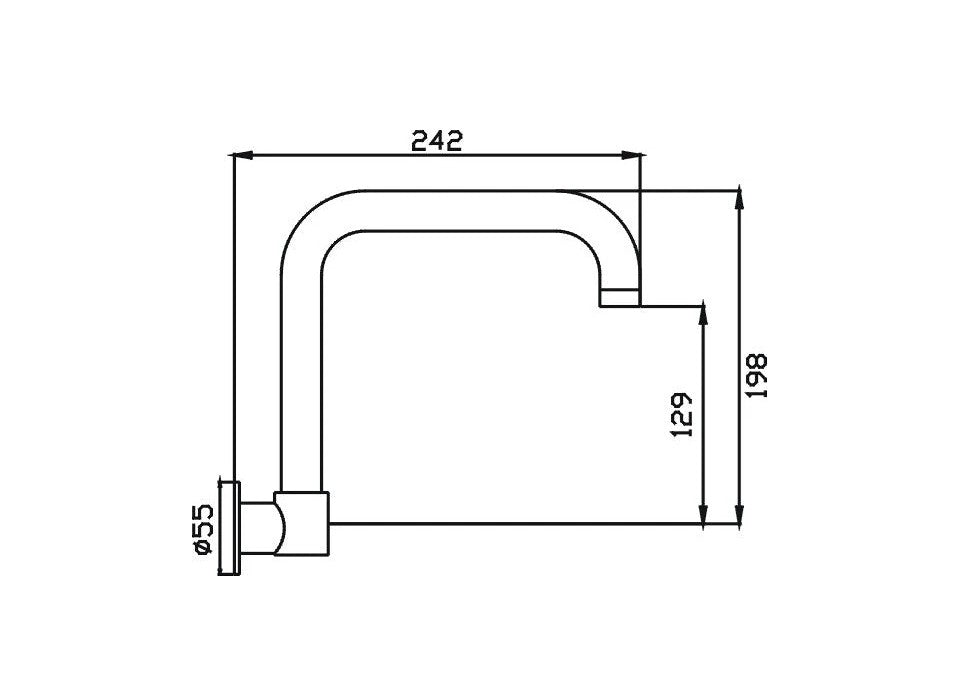 HELLYCAR IDEAL Swivel Wall Bath Outlet 198mm | Chrome, Brushed Nickel, Brushed Gold, Brushed Gun Metal, Matte Black, Rose Gold
