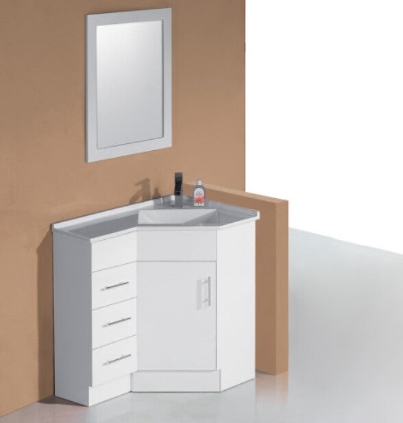 SUNNY Freestanding Corner Vanity with Poly Marble Top | 600–900mm