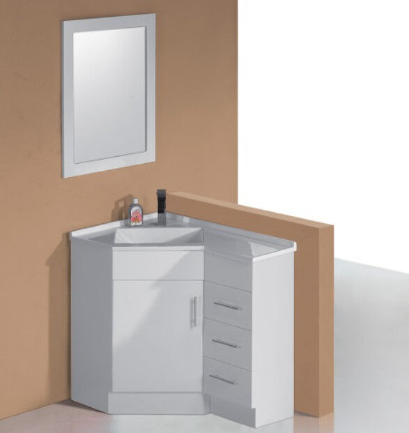 SUNNY Freestanding Corner Vanity with Poly Marble Top | 600–900mm