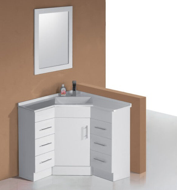 SUNNY Freestanding Corner Vanity with Poly Marble Top | 600–900mm