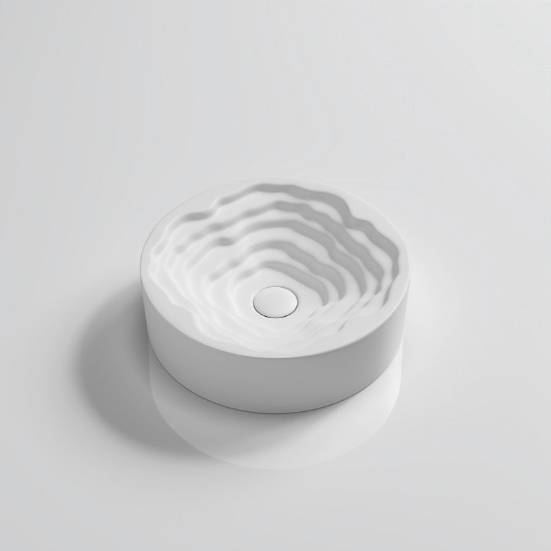 Infinity Round Gloss White/Matt White/Matt Black Ceramic Above Counter Basin 410*410*130mm