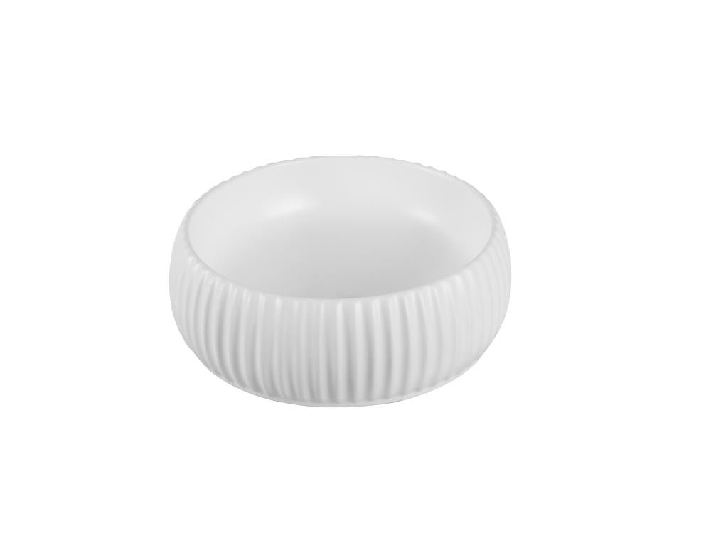 Infinity Round Gloss White/Matt White Ceramic Above Counter Basin 420*420*135mm