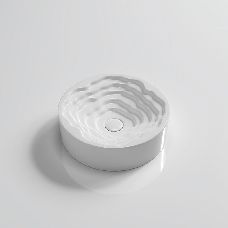 Infinity Round Gloss White/Matt White/Matt Black Ceramic Above Counter Basin 410*410*130mm