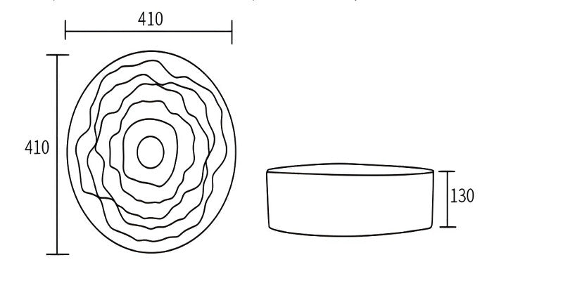 Infinity Round Gloss White/Matt White/Matt Black Ceramic Above Counter Basin 410*410*130mm