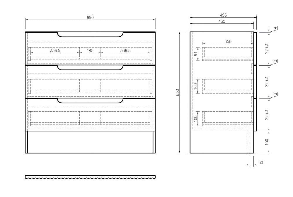 Mercio RHEA Natural Oak Fluted Freestanding Vanity with Kickboard | 600–1200mm