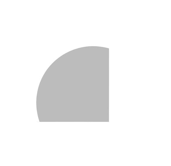 Minimalist grey quarter circle tile from Secasa Home for modern bathroom or kitchen design