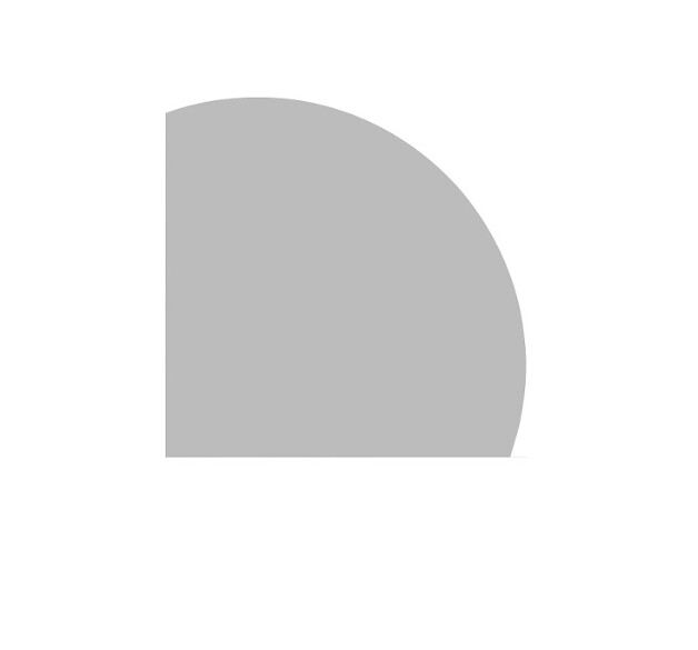 Minimalist grey semicircle design on a white background, modern Secasa Home style graphic