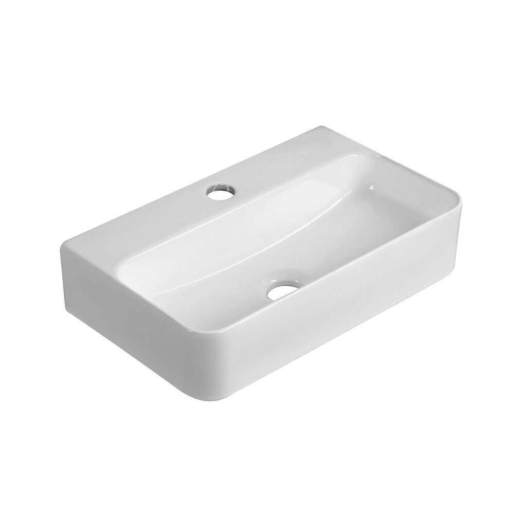 Infinity Rectangle Gloss White Ceramic Above Counter Basin 450*280*110mm
