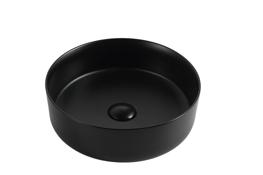 Modern matte black round bathroom vanity basin from Secasa Home