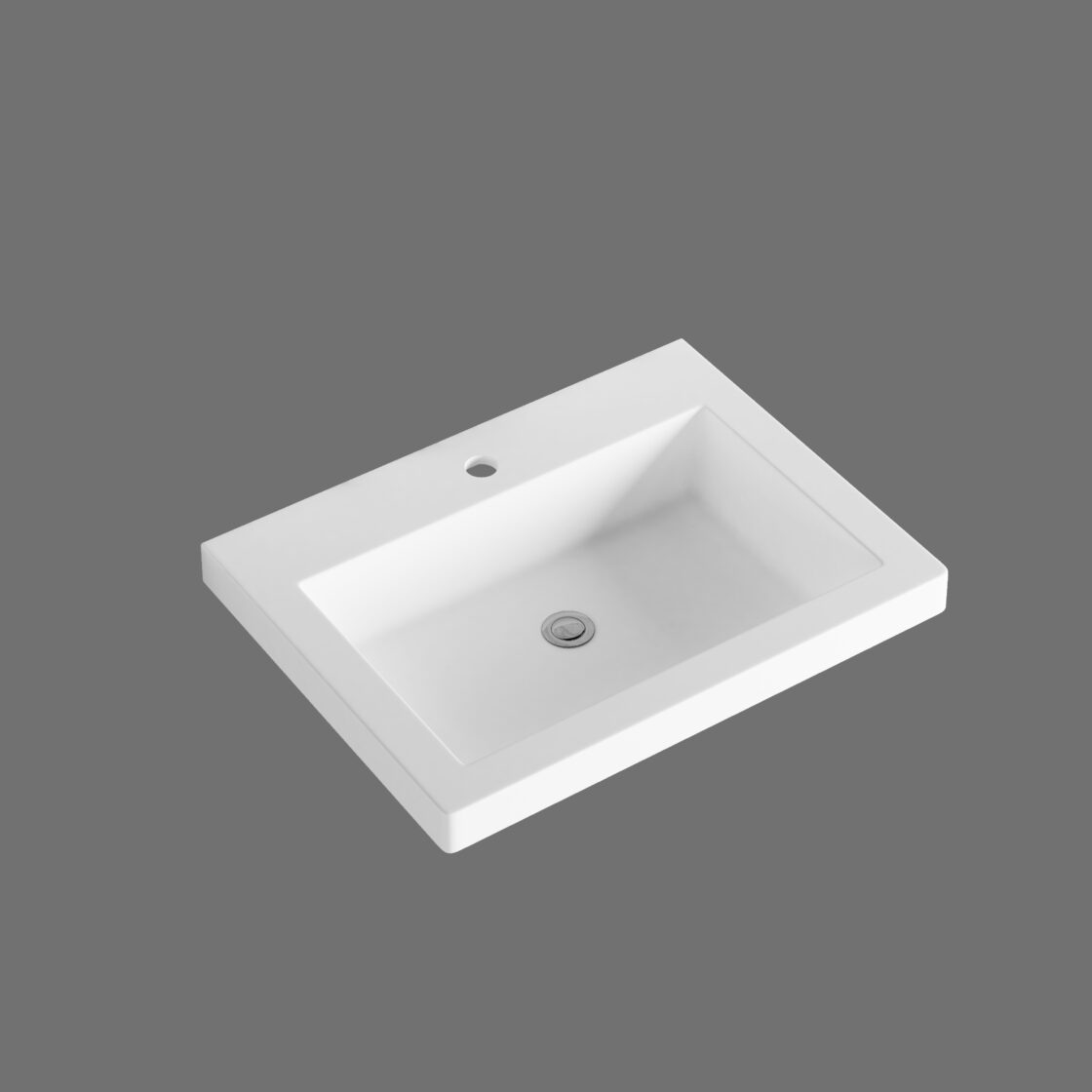 ABS Volvo Gloss White | Matte White Polymarble Top With No Overflow 600-1500mm