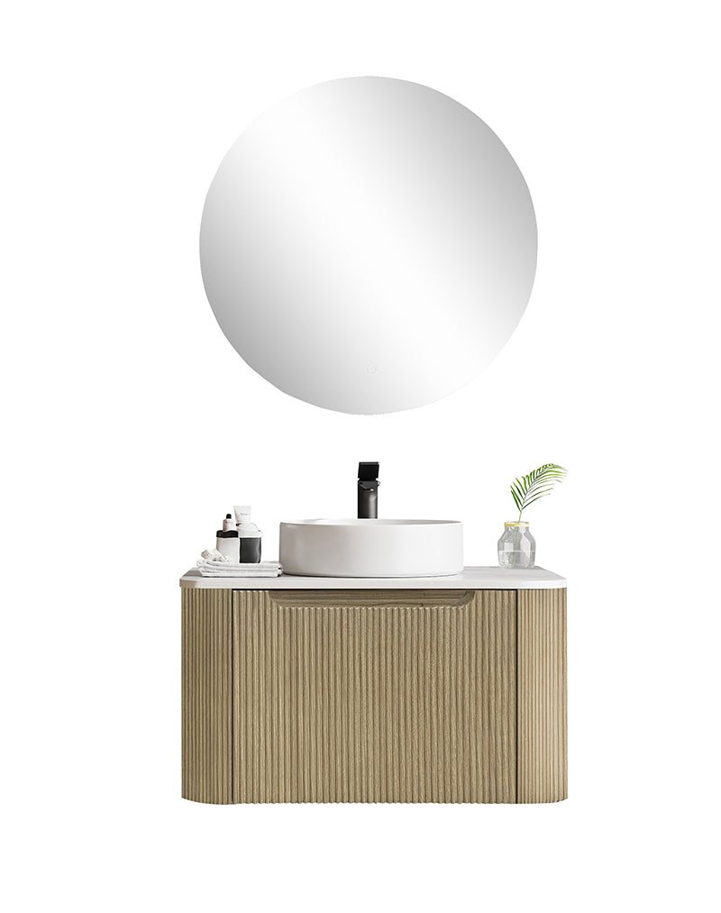 MERCIO Rome Bur Oak Fluted Wall-Hung Vanity 600-1500mm