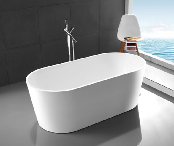 SUNNY 715 Freestanding Bathtub – Gloss White | Oval Acrylic Design | Available in 1400mm, 1500mm & 1700mm