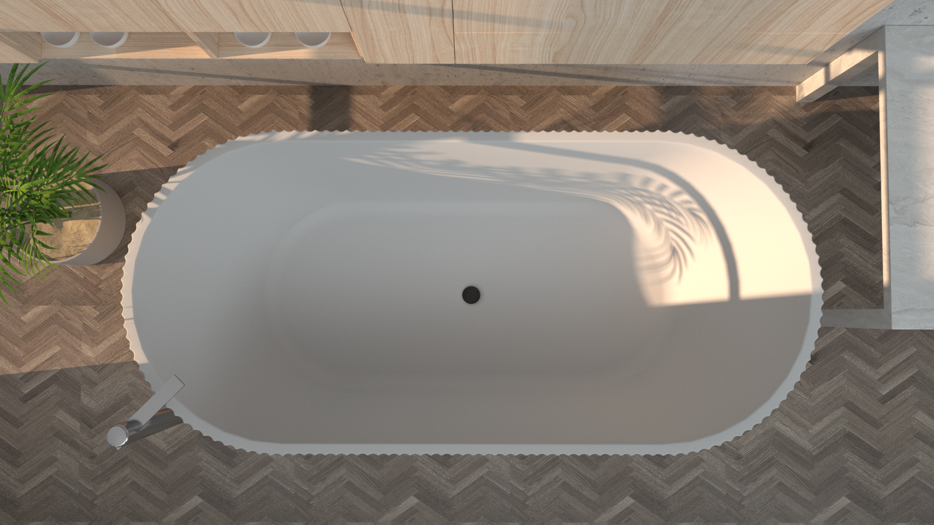 SUNNY 715 Fluted Gloss White & Matte White Oval Acrylic Freestanding Bathtub – | Available in 1500mm & 1700mm