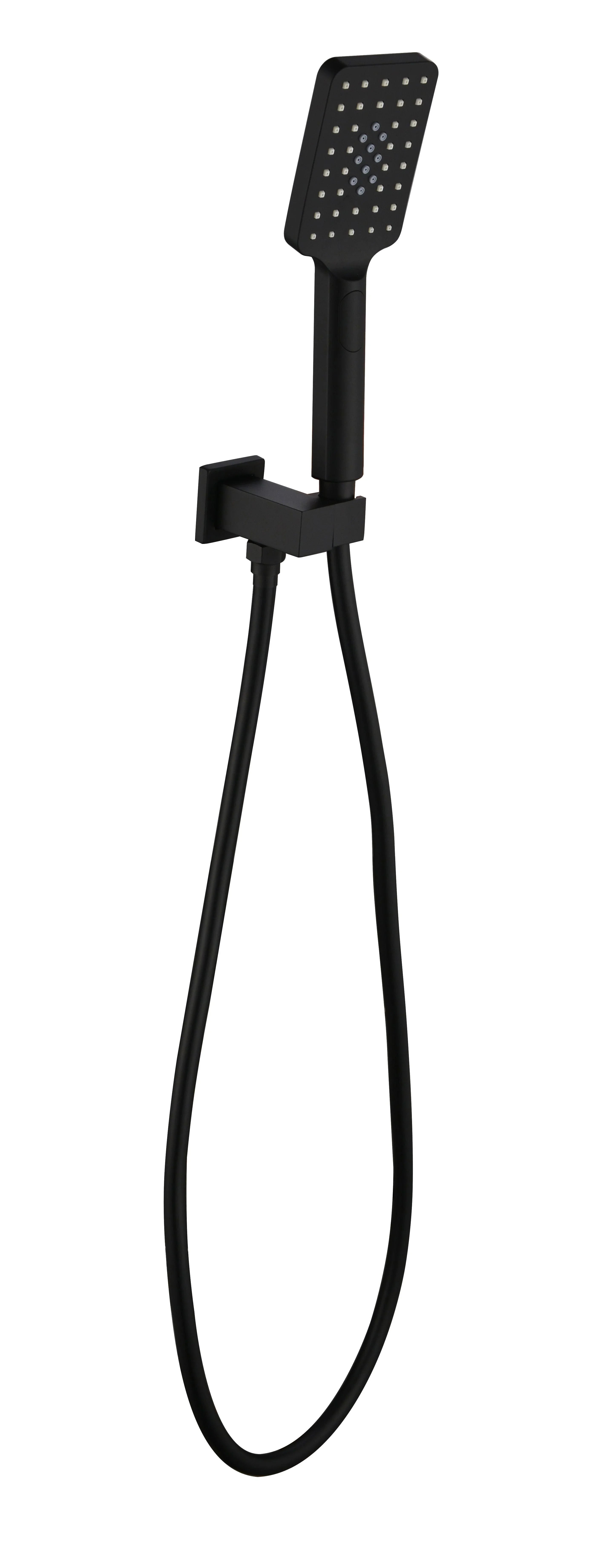 Modern matte black handheld shower head with square design from Secasa Home