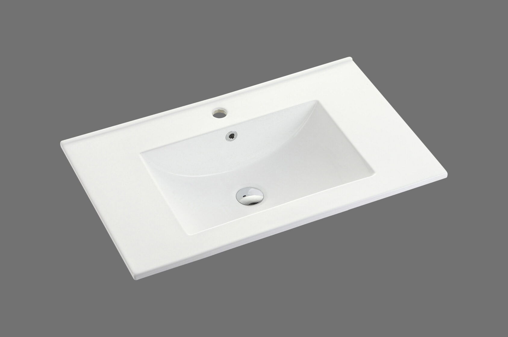 ABS Handy Slim Square Gloss White Ceramic Top With Overflow | 600–1500mm