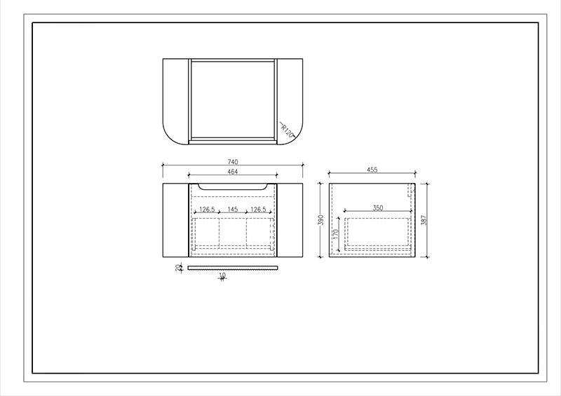 MERCIO Rome Matt White Fluted Curved Wall-Hung Vanity 600-1500mm