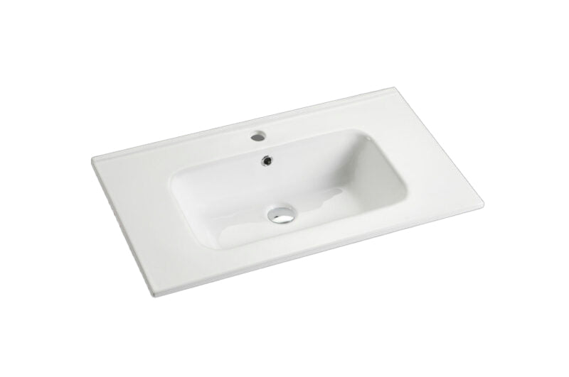 ABS Eden Slim Curved Gloss White Ceramic Top With Overflow 610-1210*465*175mm