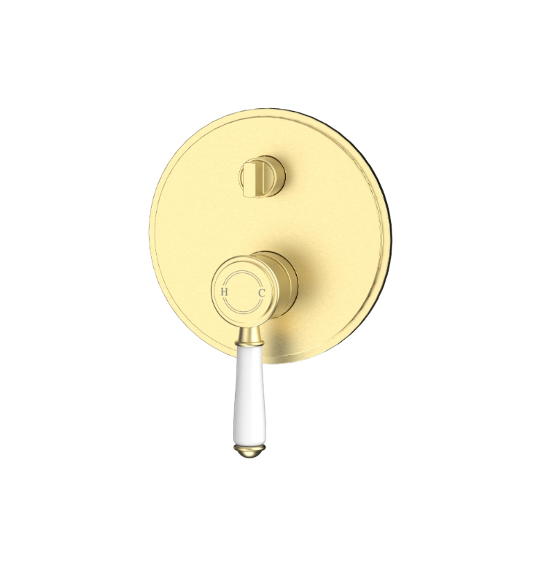 IKON CLASICO Wall Mixer Diverter with Ceramic Handle | Chrome, Brushed Nickel, Matte Black, Brushed Gold