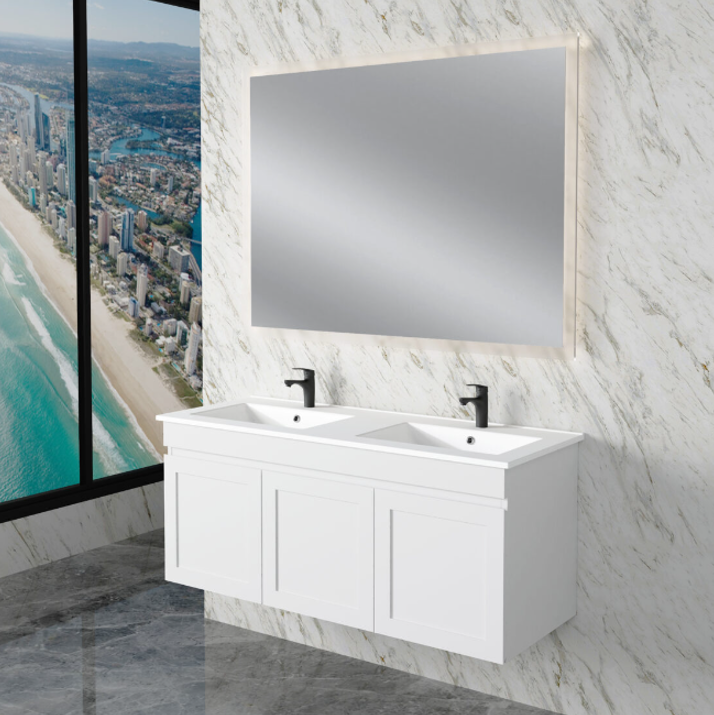 ABS MIAMI Wall Hung Vanity – Matt White Shaker | 600–1200mm