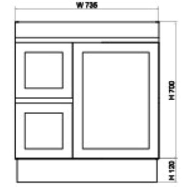 ABS Riva MIAMI Freestanding Vanity with Kickboard – Matt White Shaker | 600–1500mm