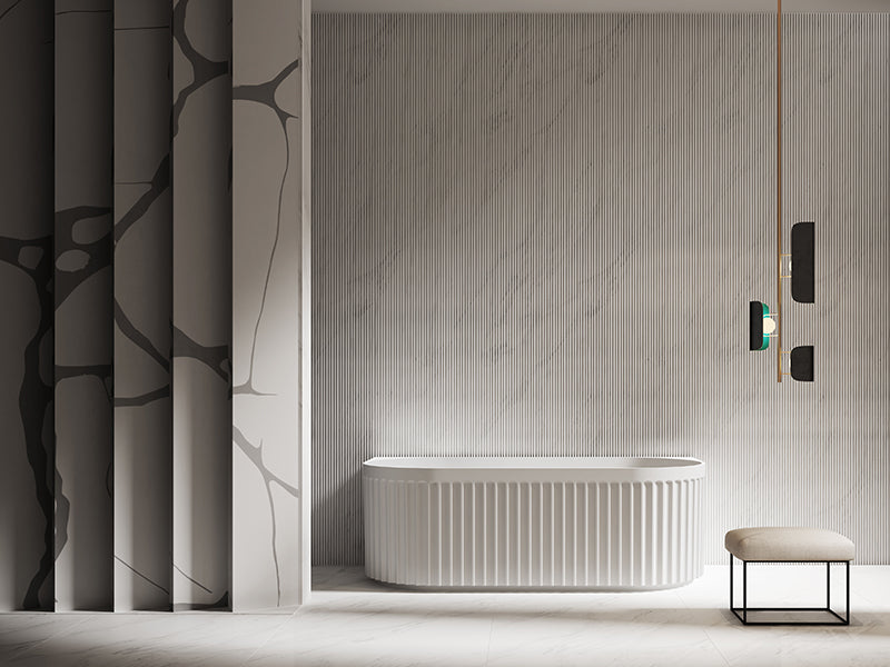 INFINITY Artemis Back-to-Wall Matte White Acrylic Freestanding Bathtub | Available in 1500mm & 1700mm