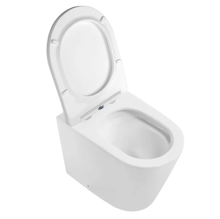 Inspire Alzano Gloss White/Matt White Rimless Tornado Wall Faced Pan