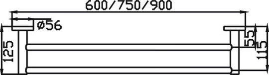 HELLYCAR IDEAL Double Towel Rail 600mm Brushed Gold, Brushed Nickel, Chrome, Matte Black, Brushed Gun Metal, Rose Gold