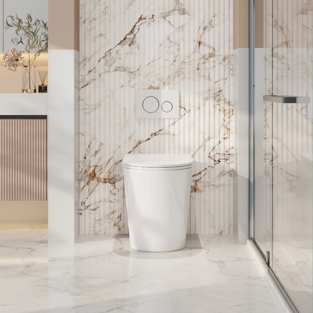 Mercio Quiet Flush Berlin99 Wall-Faced Floor Pan | Gloss White| Matt White| Matt Black