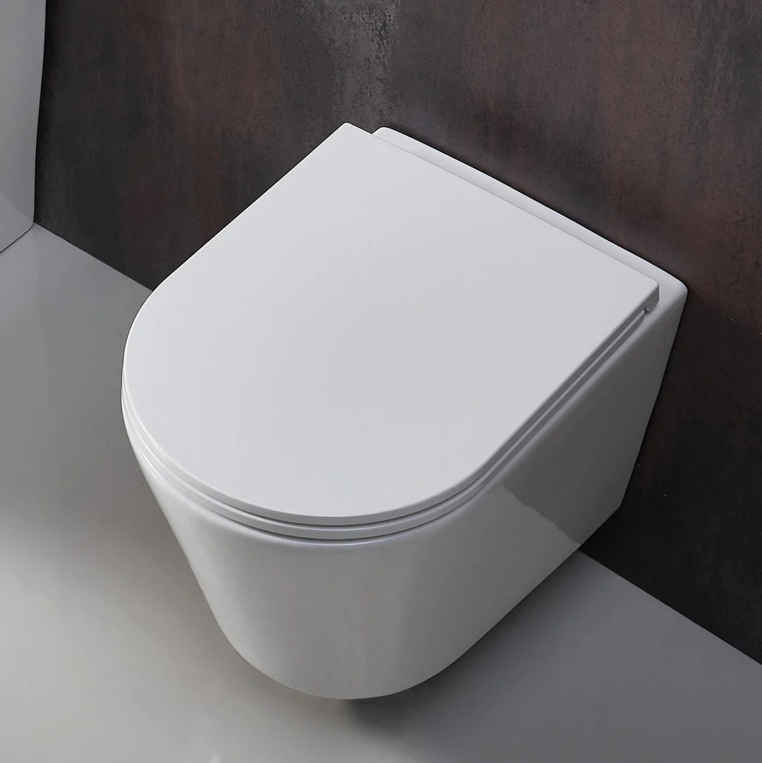 Mercio Berlin66 Gloss White Quiet Flush Soft Close Seat Wall Hung Pan