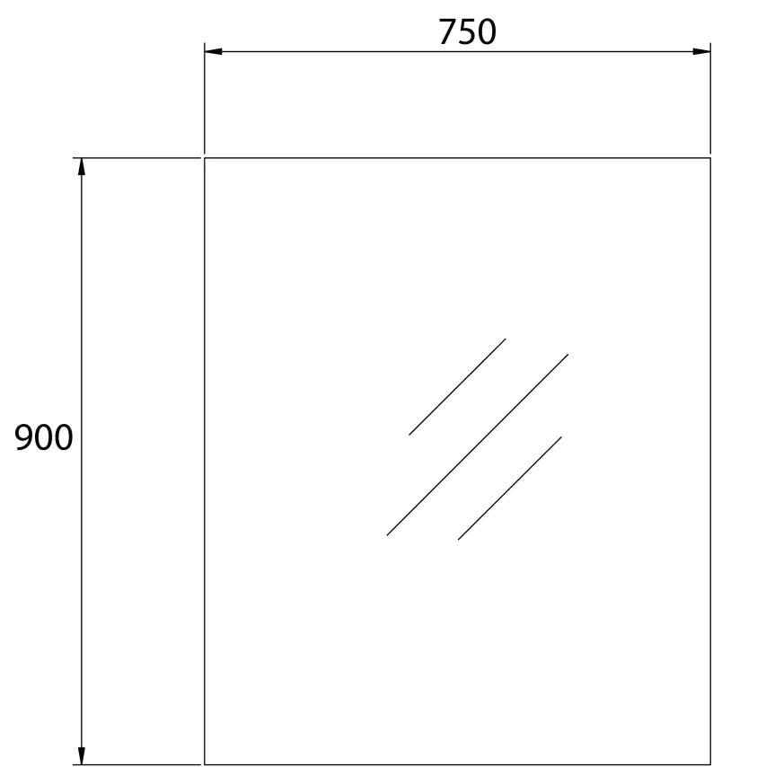 Mercio Bianca 900mm Rectangular Mirror – Pencil-Edge Design
