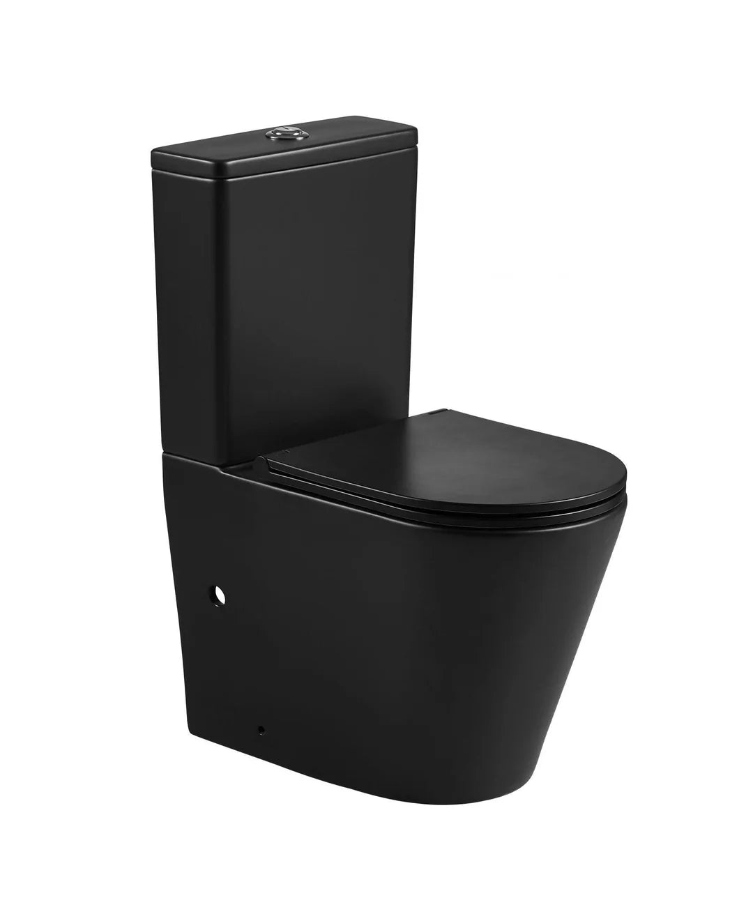 Mercio Pani Rimless Flush Back to Wall Toilet Suite | Gloss White / Matt Black