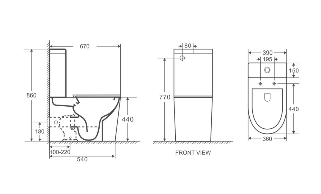 Mercio Berlin Quiet Flush Back to Wall Toilet Suite – Gloss White | Matt White | Matt Black
