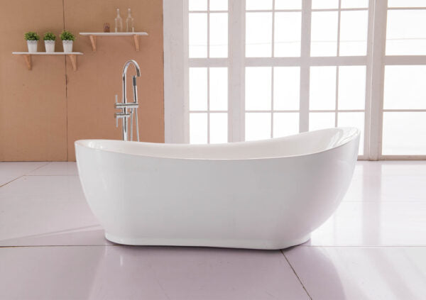 RIVA BELLA Freestanding Bathtub – Gloss White Oval Acrylic Bath (1500mm & 1700mm)