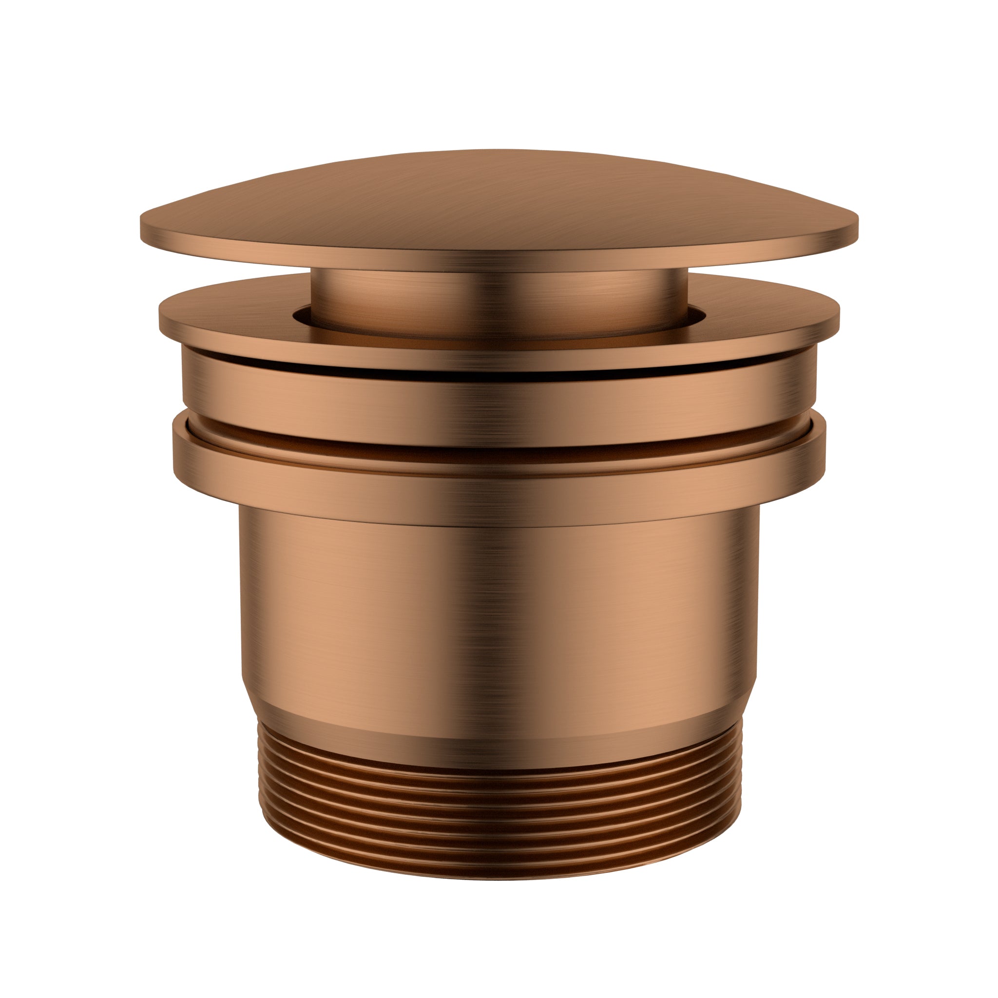 Bronze drain plug on a white background