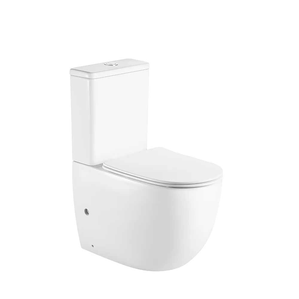 Mercio Cera Rimless Flush Back to Wall Gloss White Toilet Suite