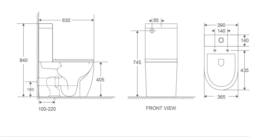 Mercio Cera Rimless Flush Back to Wall Gloss White Toilet Suite
