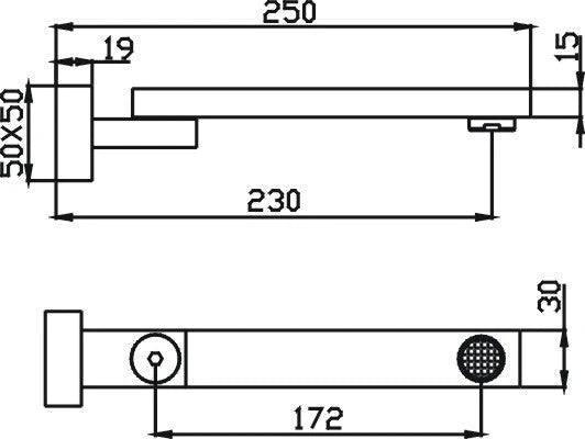 Hellycar TONY Swivel Bath Outlet | Chrome, Matt Black | 200mm & 250mm