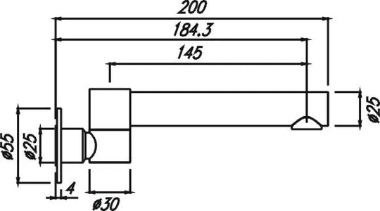 Hellycar IDEAL Lead Free Swivel Bath Outlet | Brushed Gold, Brushed Nickel, Chrome, Matt Black, Brushed Gun Metal, Rose Gold | 200mm