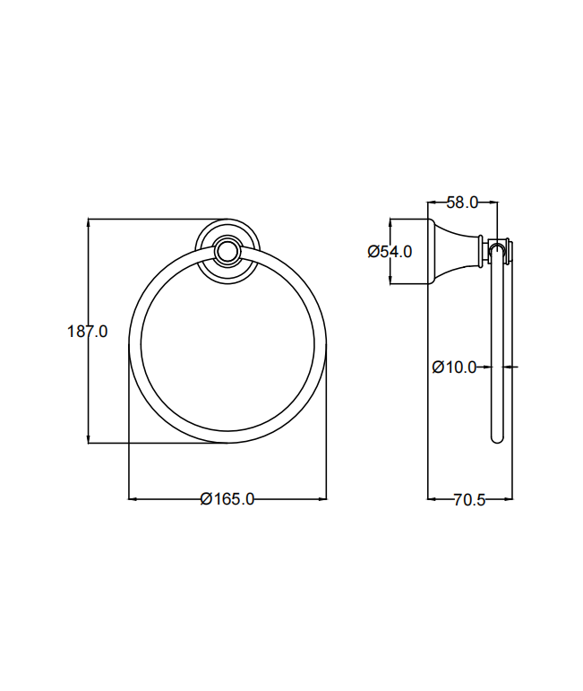 IKON CLASICO Towel Ring | Chrome, Brushed Nickel, Matte Black, Brushed Gold