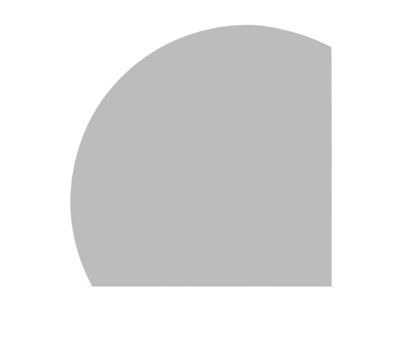 Minimalist grey quarter-circle graphic, modern design element for Secasa Home renovation products.