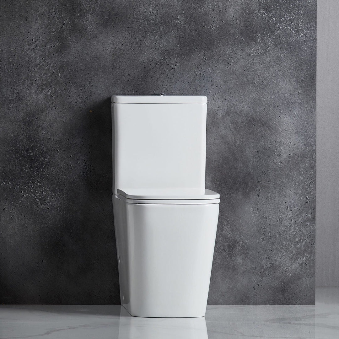 Mercio Enox Rimless Flush Back to Wall Gloss White Toilet Suite