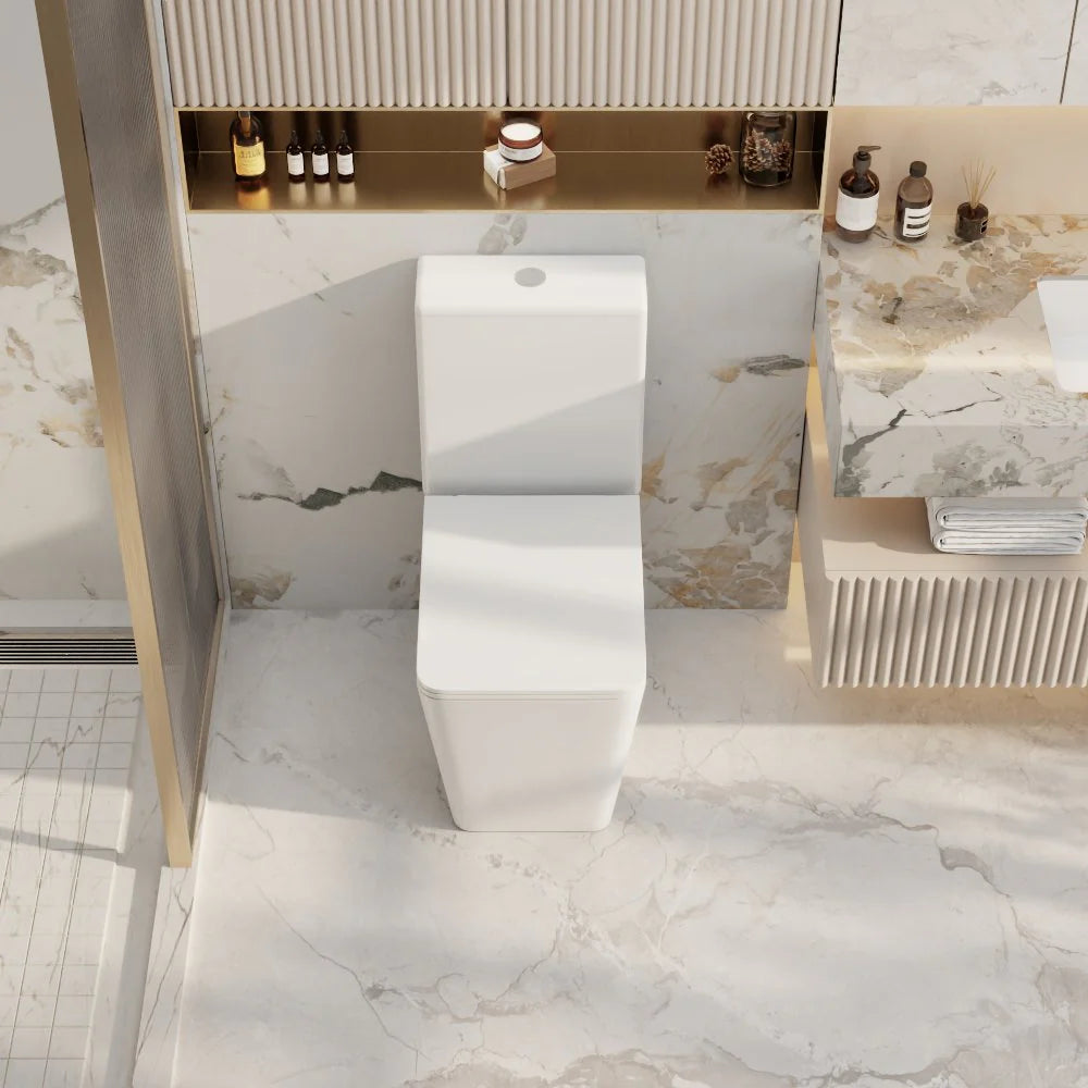 Mercio Enox Rimless Flush Back to Wall Gloss White Toilet Suite