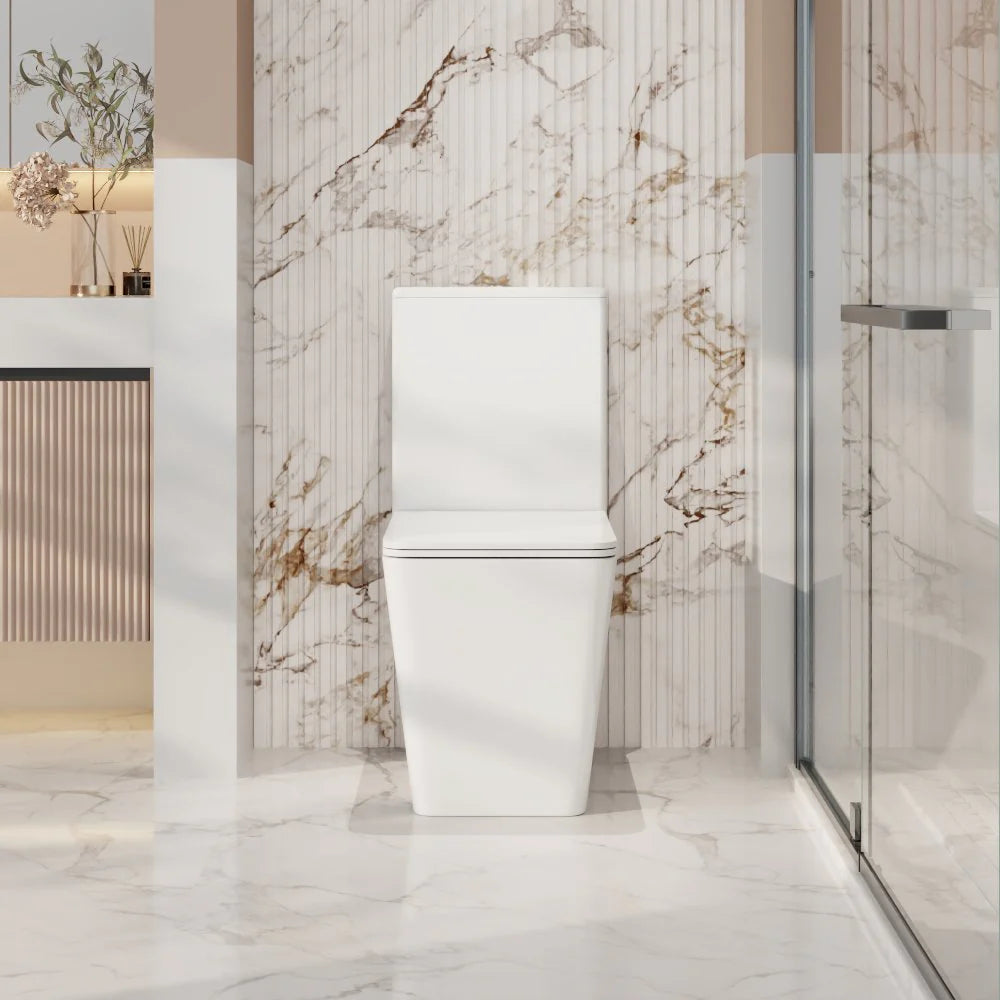 Mercio Enox Rimless Flush Back to Wall Gloss White Toilet Suite