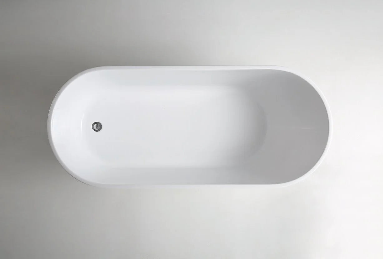 BROADWAY FS6 Freestanding Bath – Gloss White | Gloss Black Exterior with White Interior (1500mm & 1700mm)