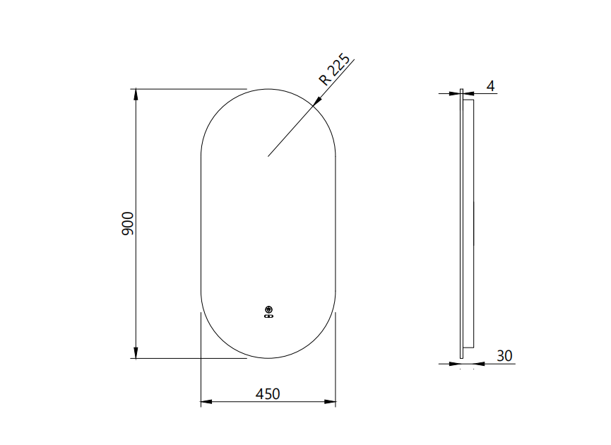 SECASA Frameless Oval | Round LED Mirror | 450x900 / 600x900 / 800x800mm