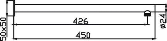 HELLYCAR LIMPID Round Wall Shower Arm 450mm | Chrome, Brushed Nickel, Matte Black, Rose Gold, Brushed Gun Metal, Brushed Gold
