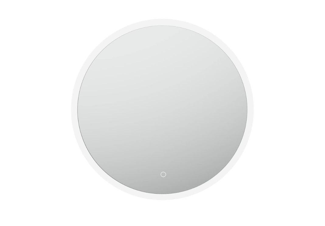 Round LED bathroom mirror with touch sensor, modern design by Secasa Home