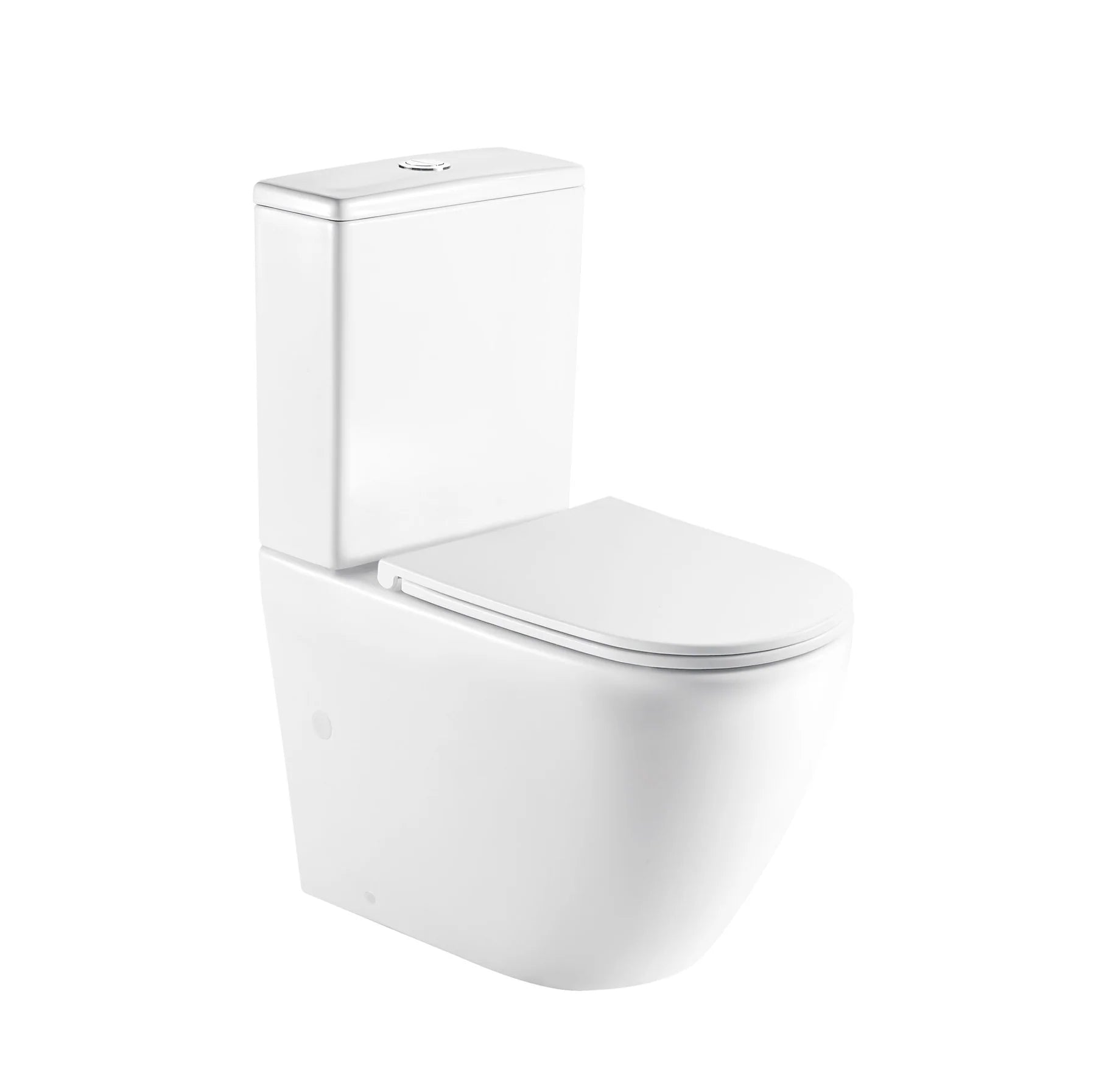 Mercio Hani Rimless Back to Wall Toilet Suite – Gloss White / Matt Black | 665×380×845mm | 4-Star WELS Rated